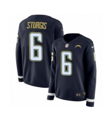 Women's Nike Los Angeles Chargers #6 Caleb Sturgis Limited Navy Blue Therma Long Sleeve NFL Jersey