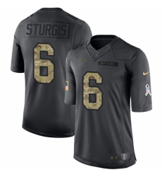Youth Nike Los Angeles Chargers #6 Caleb Sturgis Limited Black 2016 Salute to Service NFL Jersey