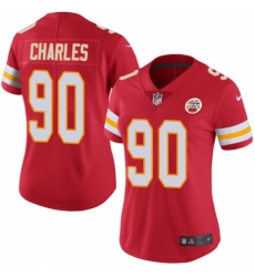 Women's Nike Kansas City Chiefs #90 Stefan Charles Red Team Color Vapor Untouchable Limited Player NFL Jersey