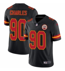 Youth Nike Kansas City Chiefs #90 Stefan Charles Limited Black Rush Vapor Untouchable NFL Jersey