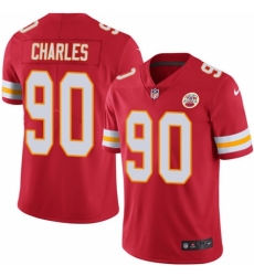 Youth Nike Kansas City Chiefs #90 Stefan Charles Red Team Color Vapor Untouchable Limited Player NFL Jersey