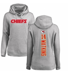 NFL Women's Nike Kansas City Chiefs #14 Sammy Watkins Ash Backer Pullover Hoodie