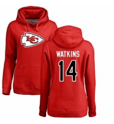 NFL Women's Nike Kansas City Chiefs #14 Sammy Watkins Red Name & Number Logo Pullover Hoodie