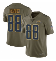 Men's Nike Los Angeles Chargers #88 Virgil Green Limited Olive 2017 Salute to Service NFL Jersey