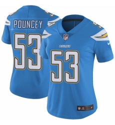 Women's Nike Los Angeles Chargers #53 Mike Pouncey Electric Blue Alternate Vapor Untouchable Limited Player NFL Jersey