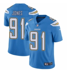 Youth Nike Los Angeles Chargers #91 Justin Jones Electric Blue Alternate Vapor Untouchable Limited Player NFL Jersey