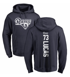 NFL Nike Los Angeles Rams #73 Cornelius Lucas Navy Blue Backer Pullover Hoodie
