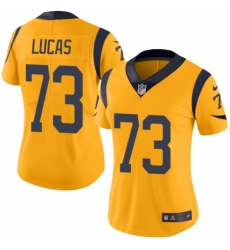 Women's Nike Los Angeles Rams #73 Cornelius Lucas Limited Gold Rush Vapor Untouchable NFL Jersey