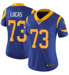 Women's Nike Los Angeles Rams #73 Cornelius Lucas Royal Blue Alternate Vapor Untouchable Limited Player NFL Jersey
