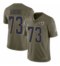 Youth Nike Los Angeles Rams #73 Cornelius Lucas Limited Olive 2017 Salute to Service NFL Jersey