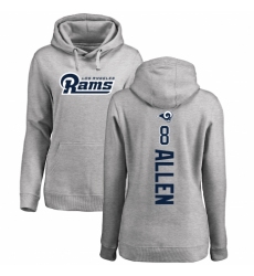 NFL Women's Nike Los Angeles Rams #8 Brandon Allen Ash Backer Pullover Hoodie