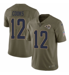 Men's Nike Los Angeles Rams #12 Brandin Cooks Limited Olive 2017 Salute to Service NFL Jersey