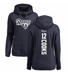 NFL Women's Nike Los Angeles Rams #12 Brandin Cooks Navy Blue Backer Pullover Hoodie