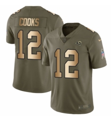 Youth Nike Los Angeles Rams #12 Brandin Cooks Limited Olive/Gold 2017 Salute to Service NFL Jersey