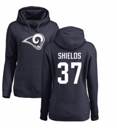 NFL Women's Nike Los Angeles Rams #37 Sam Shields Navy Blue Name & Number Logo Pullover Hoodie