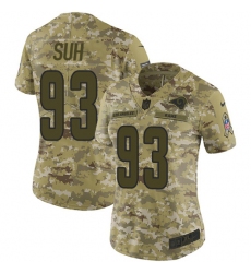 Women's Nike Los Angeles Rams #93 Ndamukong Suh Limited Camo 2018 Salute to Service NFL Jersey