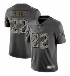 Men's Nike Los Angeles Rams #22 Marcus Peters Gray Static Vapor Untouchable Limited NFL Jersey