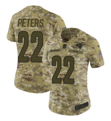 Women's Nike Los Angeles Rams #22 Marcus Peters Limited Camo 2018 Salute to Service NFL Jersey