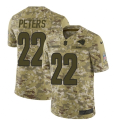 Youth Nike Los Angeles Rams #22 Marcus Peters Limited Camo 2018 Salute to Service NFL Jersey
