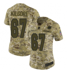 Women's Nike Miami Dolphins #67 Daniel Kilgore Limited Camo 2018 Salute to Service NFL Jersey