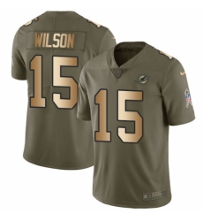 Youth Nike Miami Dolphins #15 Albert Wilson Limited Olive/Gold 2017 Salute to Service NFL Jersey