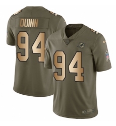 Youth Nike Miami Dolphins #94 Robert Quinn Limited Olive/Gold 2017 Salute to Service NFL Jersey