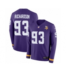Men's Nike Minnesota Vikings #93 Sheldon Richardson Limited Purple Therma Long Sleeve NFL Jersey