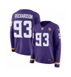 Women's Nike Minnesota Vikings #93 Sheldon Richardson Limited Purple Therma Long Sleeve NFL Jersey