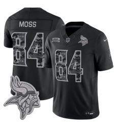 Men's Minnesota Vikings #84 Randy Moss Black 2026 F.U.S.E. Salute to Service Limited Football Stitched Jersey