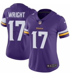 Women's Nike Minnesota Vikings #17 Kendall Wright Purple Team Color Vapor Untouchable Limited Player NFL Jersey