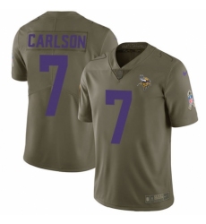 Men's Nike Minnesota Vikings #7 Daniel Carlson Limited Olive 2017 Salute to Service NFL Jersey