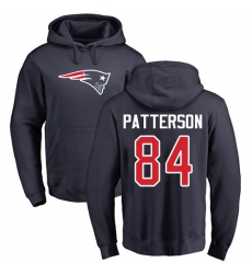 NFL Nike New England Patriots #84 Cordarrelle Patterson Navy Blue Name & Number Logo Pullover Hoodie