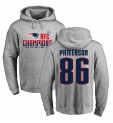 Nike New England Patriots #86 Cordarrelle Patterson Heather Gray 2017 AFC Champions Pullover Hoodie