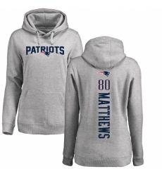NFL Women's Nike New England Patriots #80 Jordan Matthews Ash Backer Pullover Hoodie