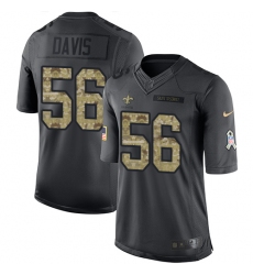 Youth Nike New Orleans Saints #56 DeMario Davis Limited Black 2016 Salute to Service NFL Jersey
