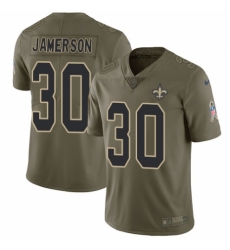 Men's Nike New Orleans Saints #30 Natrell Jamerson Limited Olive 2017 Salute to Service NFL Jersey