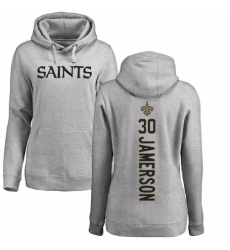 NFL Women's Nike New Orleans Saints #30 Natrell Jamerson Ash Backer Pullover Hoodie