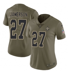 Women's Nike New Orleans Saints #27 Natrell Jamerson Limited Olive 2017 Salute to Service NFL Jersey