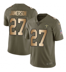 Youth Nike New Orleans Saints #27 Natrell Jamerson Limited Olive Gold 2017 Salute to Service NFL Jersey