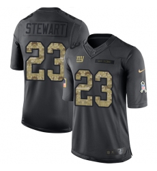 Men's Nike New York Giants #23 Jonathan Stewart Limited Black 2016 Salute to Service NFL Jersey