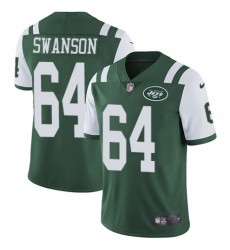 Youth Nike New York Jets #64 Travis Swanson Green Team Color Vapor Untouchable Limited Player NFL Jersey