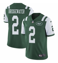 Men's Nike New York Jets #2 Teddy Bridgewater Green Team Color Vapor Untouchable Limited Player NFL Jersey