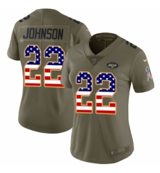 Women's Nike New York Jets #22 Trumaine Johnson Limited Olive/USA Flag 2017 Salute to Service NFL Jersey