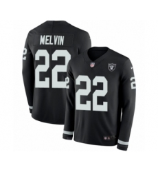 Youth Nike Oakland Raiders #22 Rashaan Melvin Limited Black Therma Long Sleeve NFL Jersey