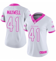 Women's Nike Seattle Seahawks #41 Byron Maxwell Limited White/Pink Rush Fashion NFL Jersey
