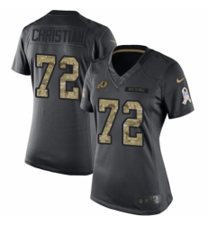 Women's Nike Washington Redskins #72 Geron Christian Limited Black 2016 Salute to Service NFL Jersey
