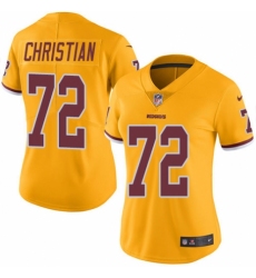 Women's Nike Washington Redskins #72 Geron Christian Limited Gold Rush Vapor Untouchable NFL Jersey