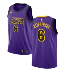 Men's Nike Los Angeles Lakers #6 Lance Stephenson Swingman Purple NBA Jersey - City Edition