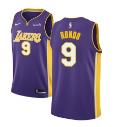 Men's Nike Los Angeles Lakers #9 Rajon Rondo Swingman Purple NBA Jersey - Statement Edition