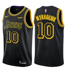 Men's Nike Los Angeles Lakers #10 Sviatoslav Mykhailiuk Swingman Black City Edition NBA Jersey